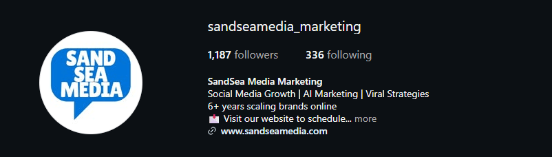 SandSea Media Instagram profile after follower growth